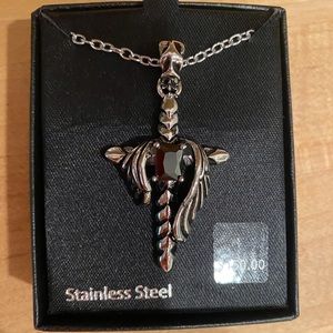 🎁NWT Stainless Steel Cross Pendant with Chain